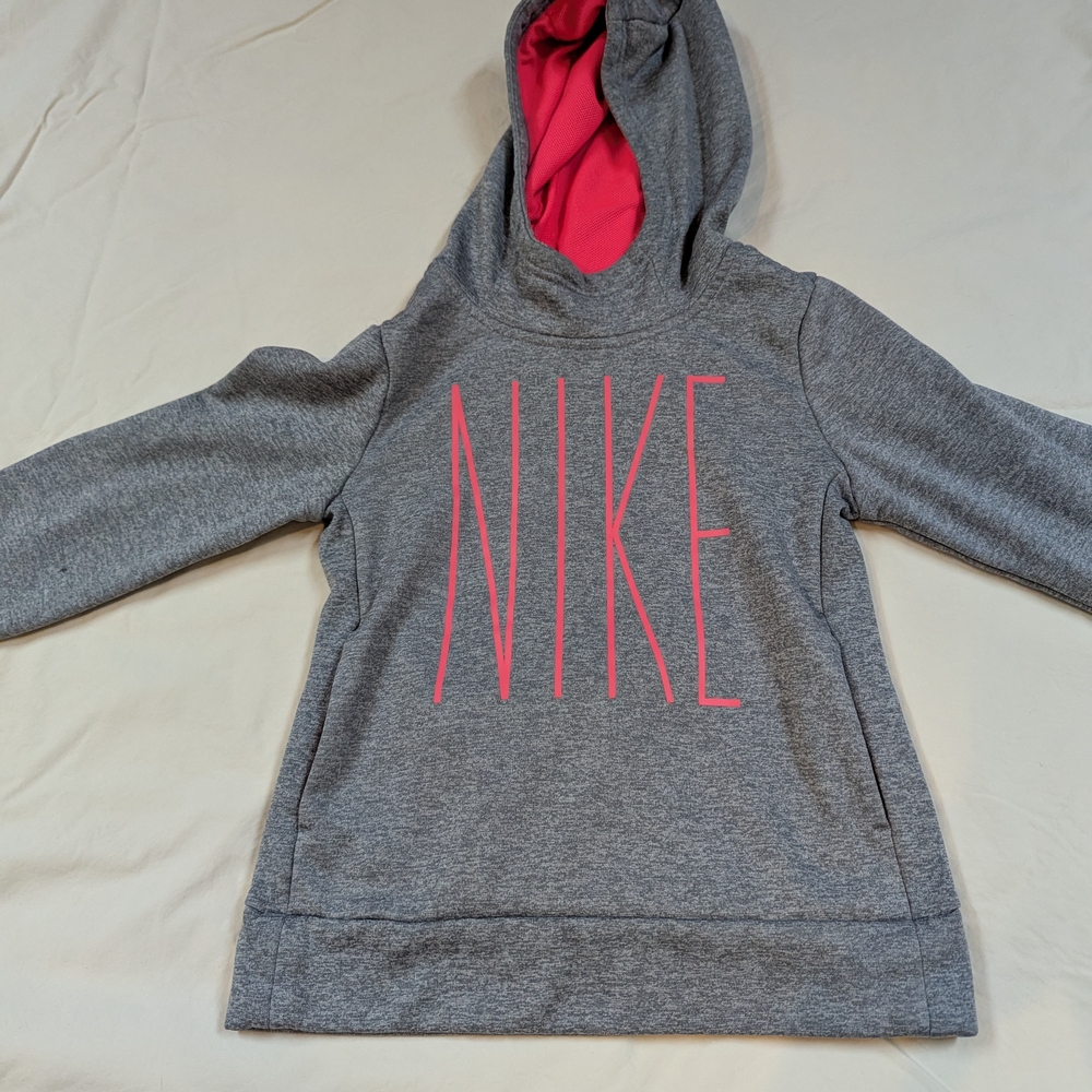 Nike Gray and Pink Kids Hoodie